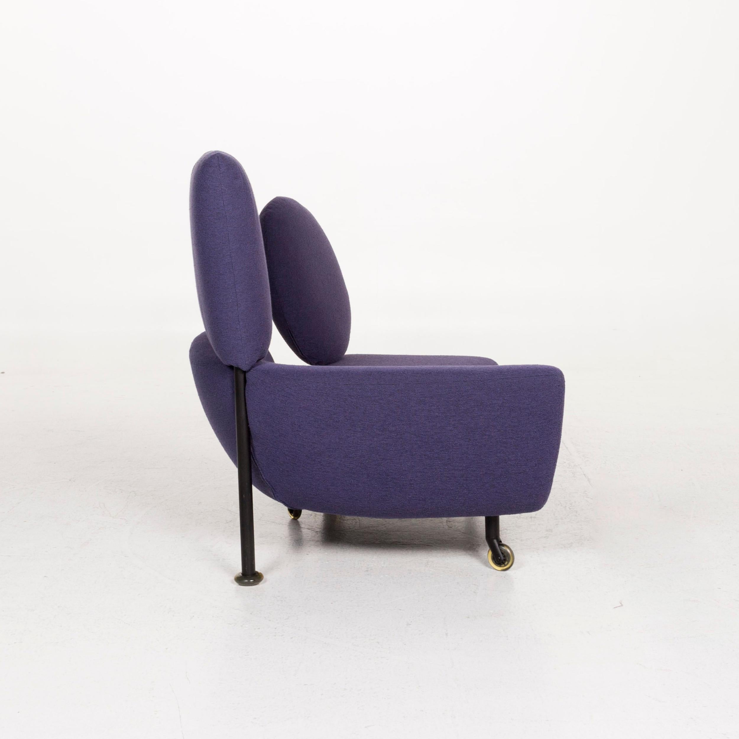 Contemporary Cassina 290 TopKapi Fabric Sofa Violet Two-Seat Function Relax Function Couch