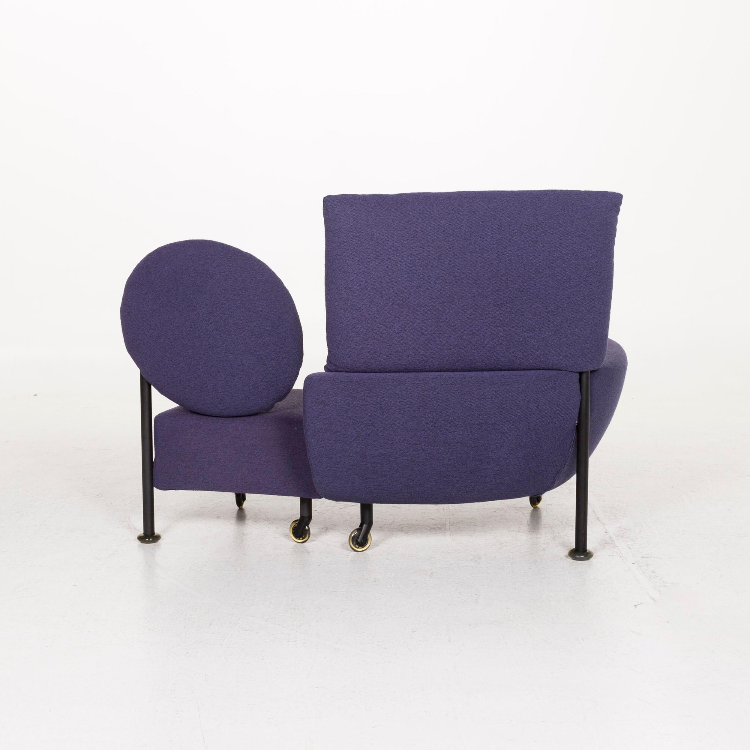 Cassina 290 TopKapi Fabric Sofa Violet Two-Seat Function Relax Function Couch 1