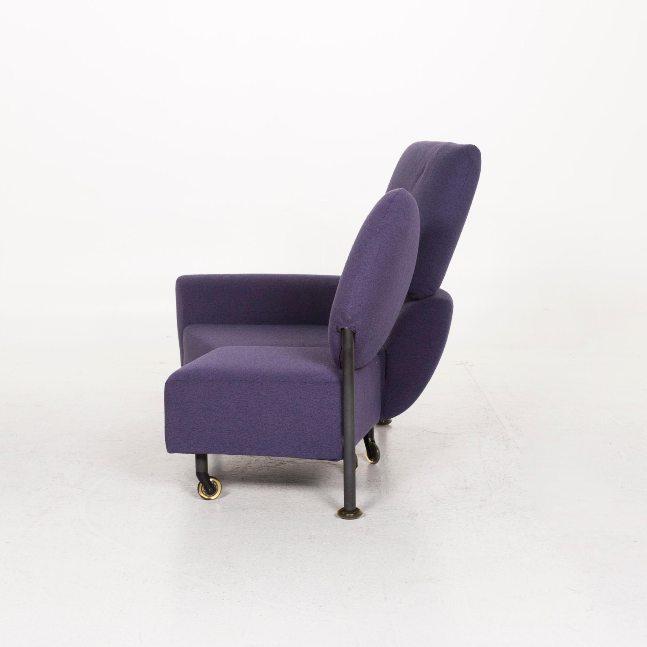 Cassina 290 TopKapi Fabric Sofa Violet Two-Seat Function Relax Function Couch 2