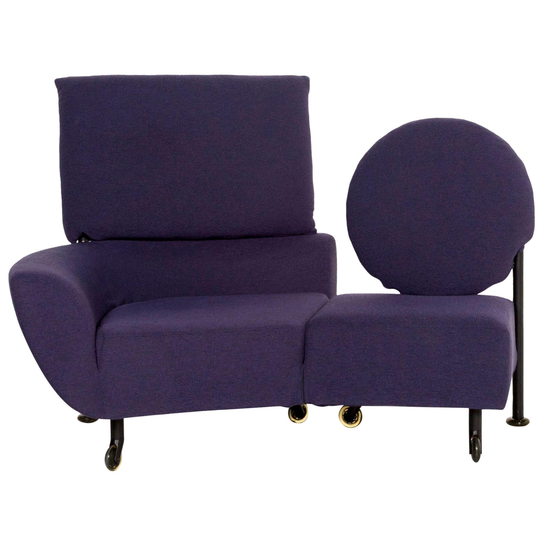 Cassina 290 TopKapi Fabric Sofa Violet Two-Seat Function Relax Function Couch