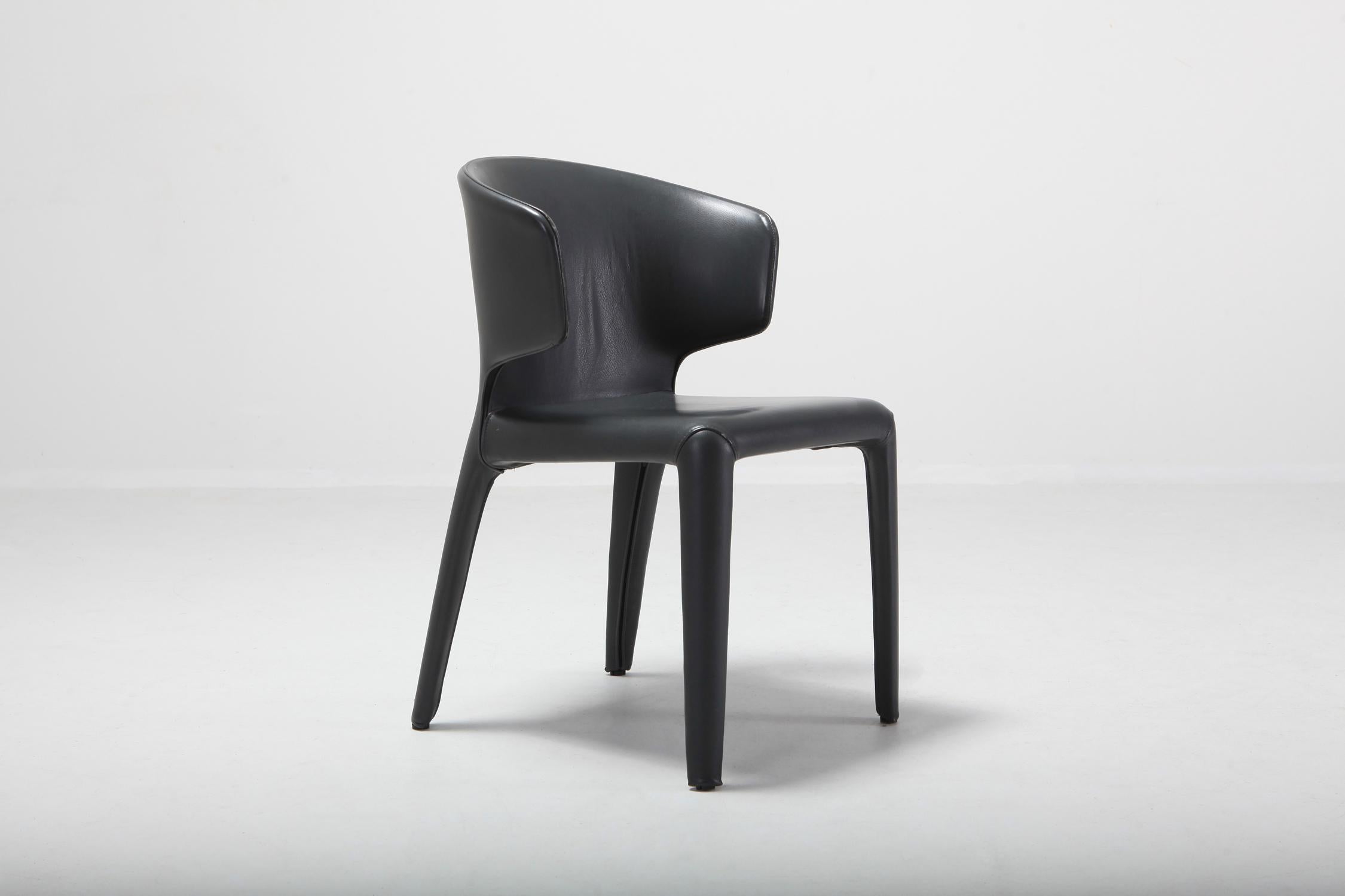 Contemporary Cassina 367 Hola Chairs by Hannes Wettstein Full Leather Version