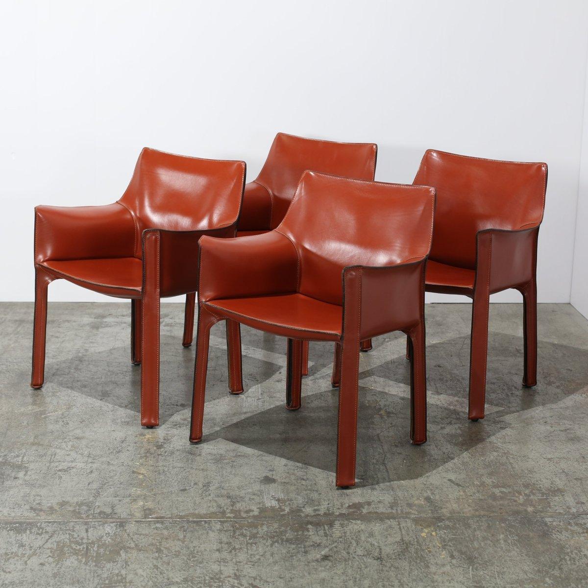 Italiano Poltrone Cassina 413 Cab di Mario Bellini, set di quattro persone in vendita