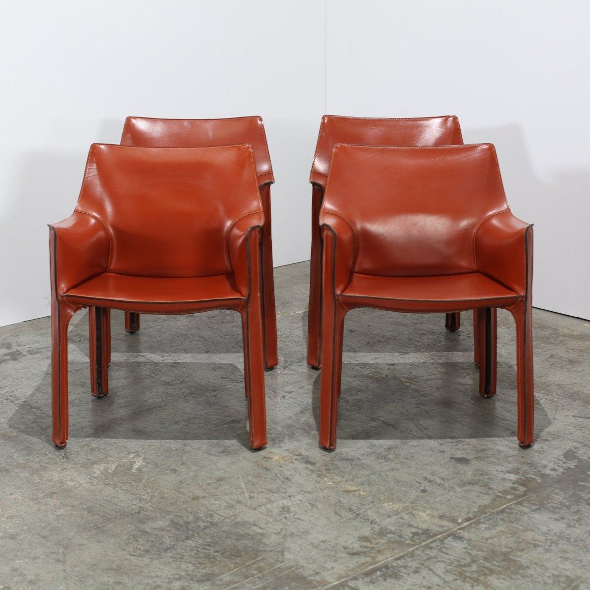 XX secolo Poltrone Cassina 413 Cab di Mario Bellini, set di quattro persone in vendita