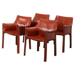 Cassina 413 Cab Armchairs by Mario Bellini, Set of Four