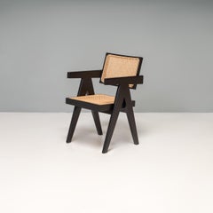 Cassina 501 Capitol Black Stained Oak & Cane Complex Dining Chair