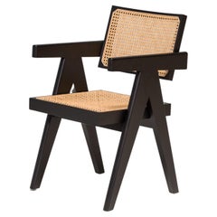 Cassina 501 Capitol Black Stained Oak & Cane Complex Dining Chair