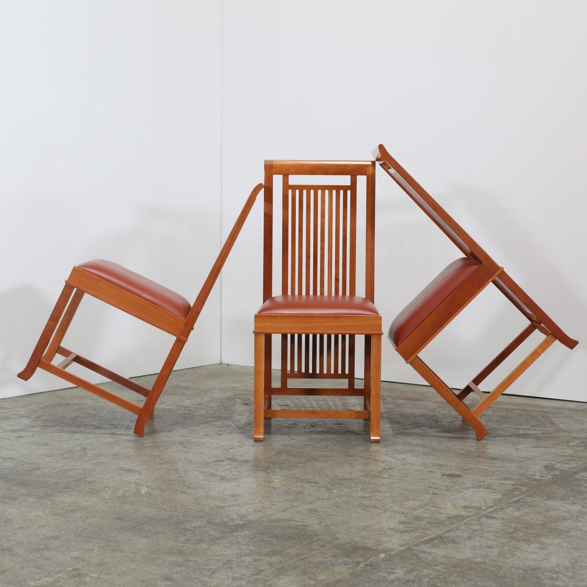 20th Century Cassina 614 Coonley 2 Chairs by Frank Lloyd Wright, Set of Six For Sale