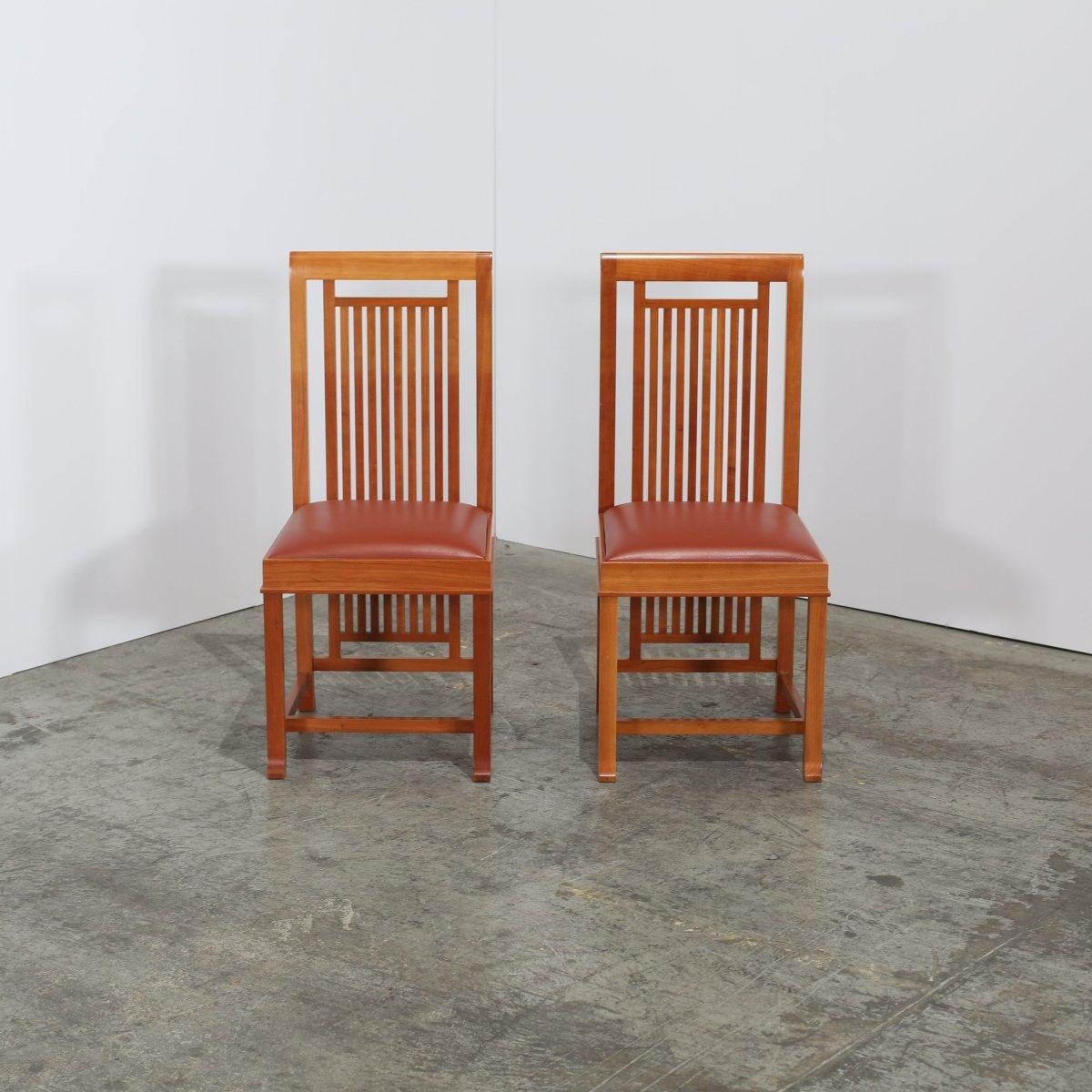 Cassina 614 Coonley 2 Chairs by Frank Lloyd Wright, Set of Six For Sale 1