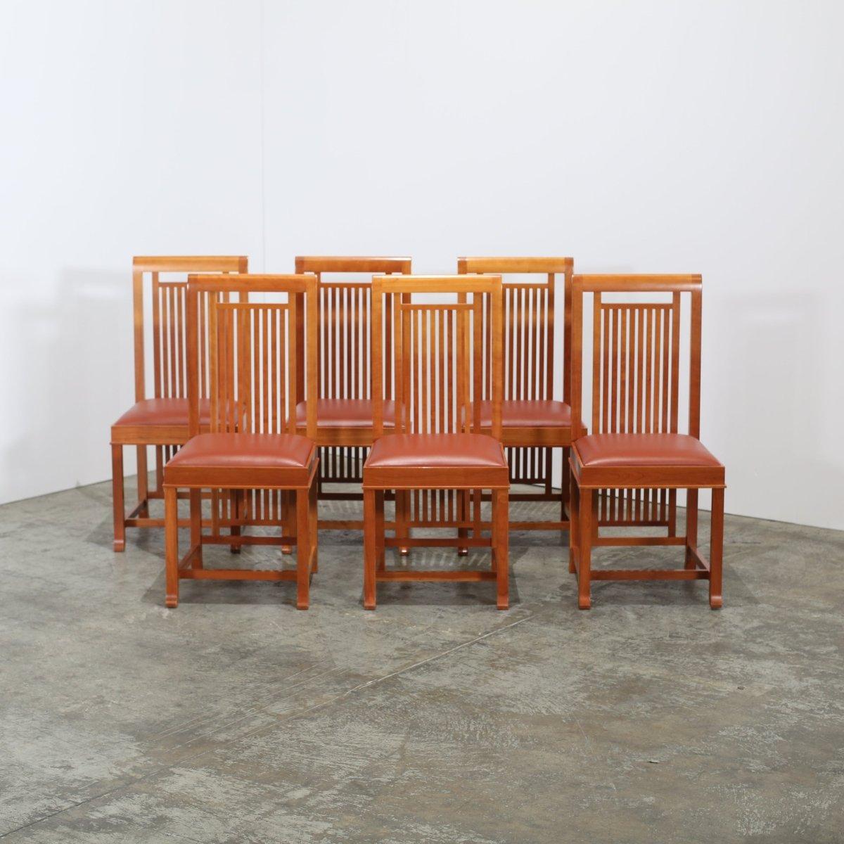 Cassina 614 Coonley 2 Chairs by Frank Lloyd Wright, Set of Six For Sale 2