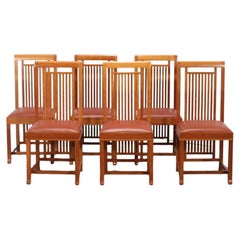 Cassina 614 Coonley 2 Chairs by Frank Lloyd Wright, Set of Six