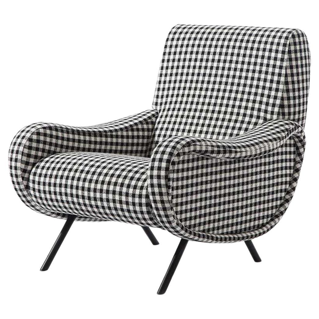 Cassina 720 Lady Chair with Iconic Pattern and Black Legs