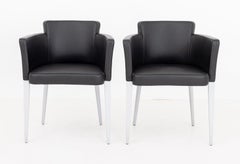 Cassina Ariane Leather Club Chairs, Pair