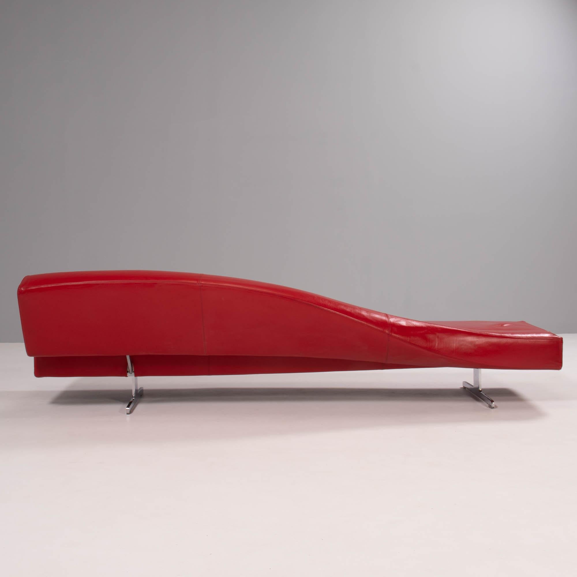 Cassina Asped Red Leather Sofa Byjean-Marie Massaud, 2005 In Good Condition In London, GB