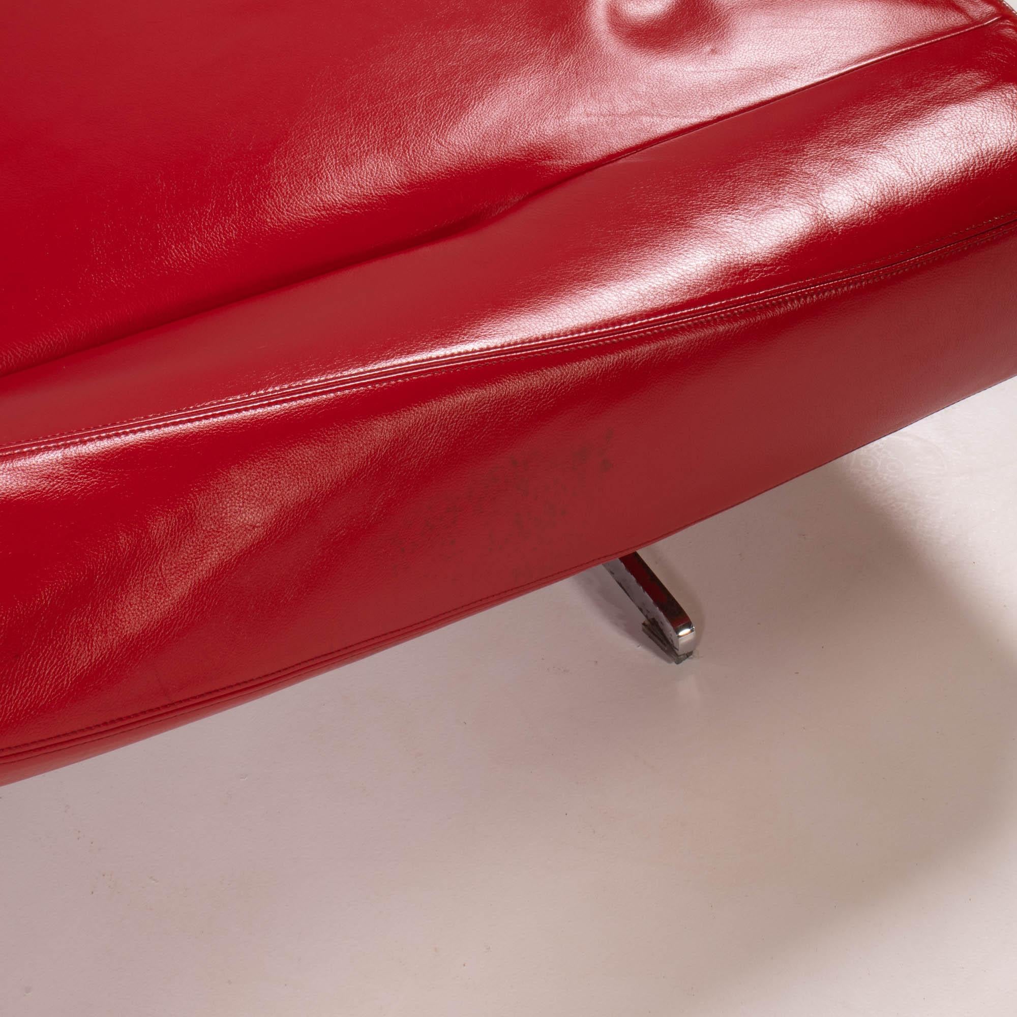 Contemporary Cassina Asped Red Leather Sofa Byjean-Marie Massaud, 2005