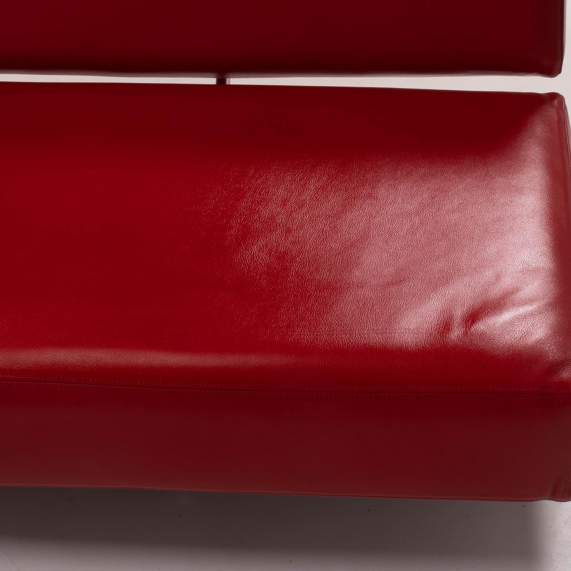 Cassina Asped Red Leather Sofa Byjean-Marie Massaud, 2005 For Sale 2