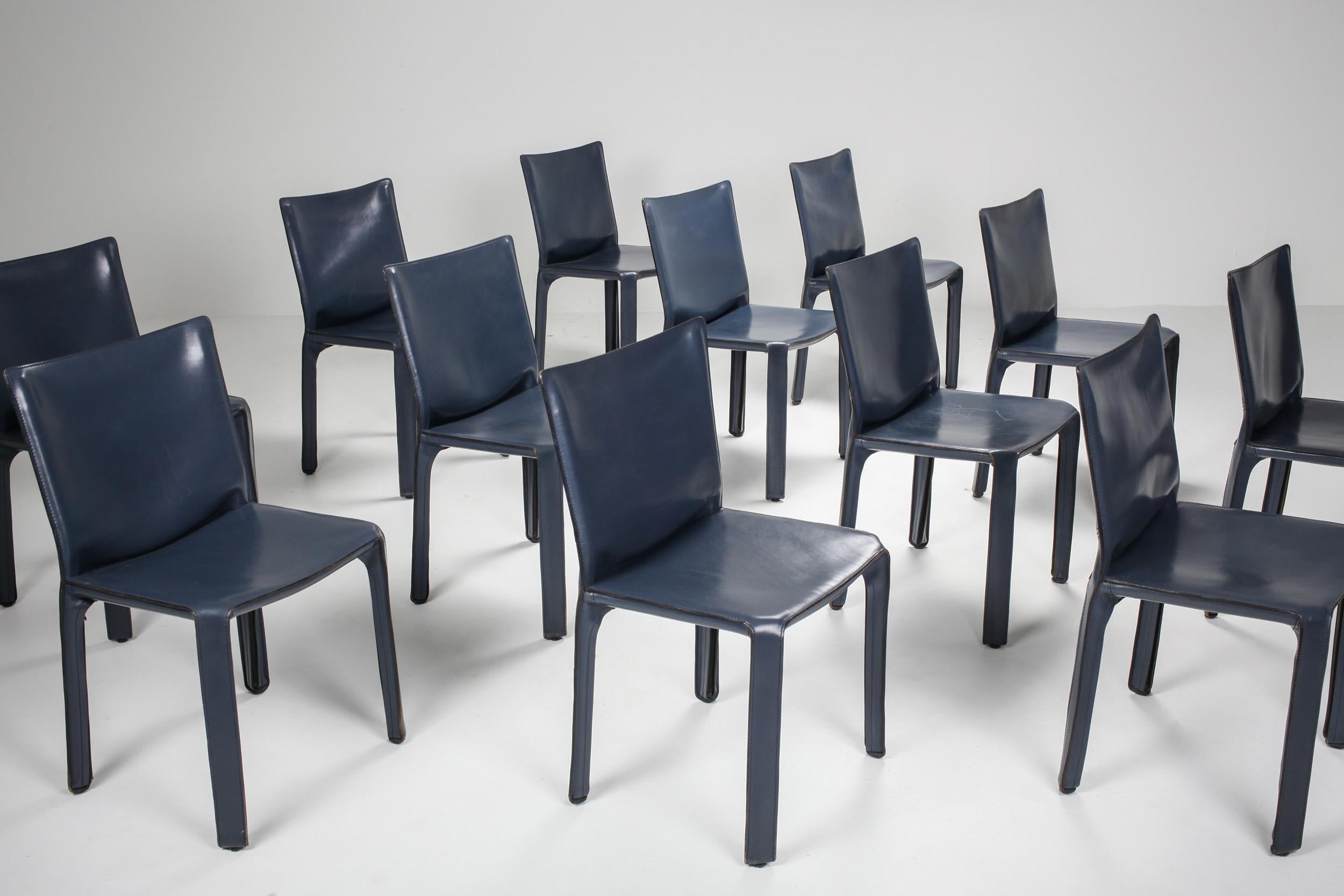 Late 20th Century Cassina Blue CAB Chairs