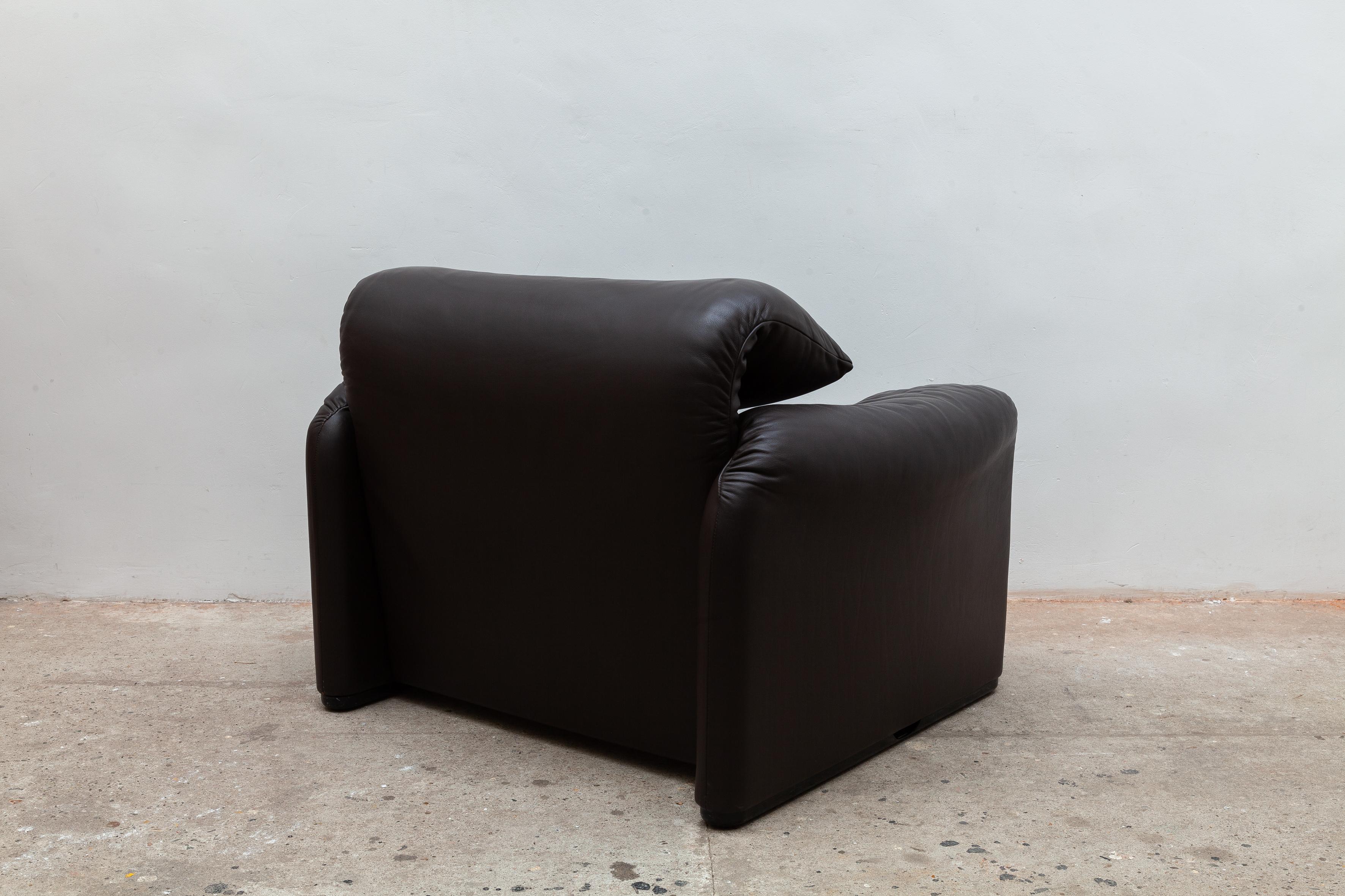 Cassina Brown Leather Lounge Chair 