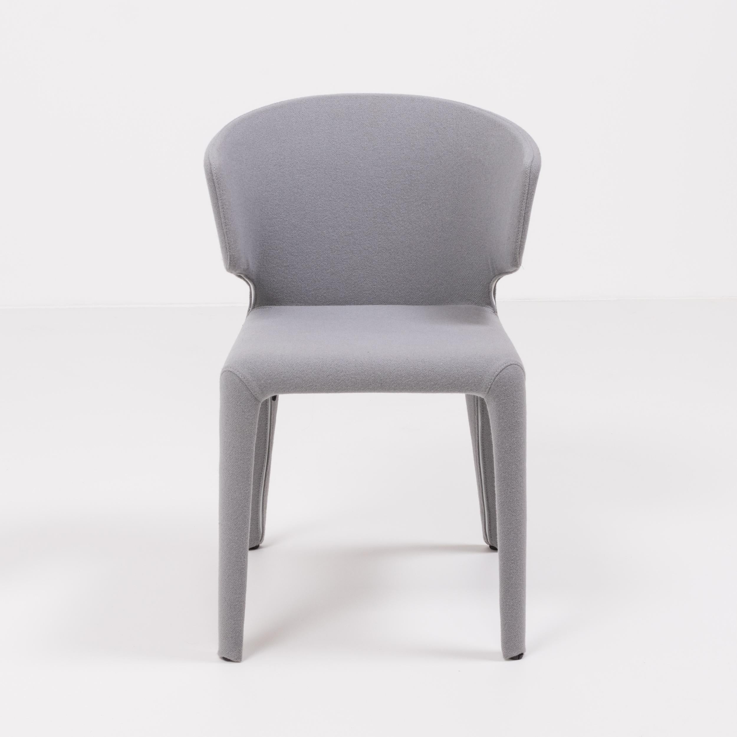 Cassina by Hannes Wettstein 367 Hola Grey Fabric Dining Chairs, Set of 8 In Excellent Condition In London, GB