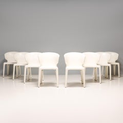 Cassina by Hannes Wettstein 367 Hola White Leather Dining Chairs, Set of 8
