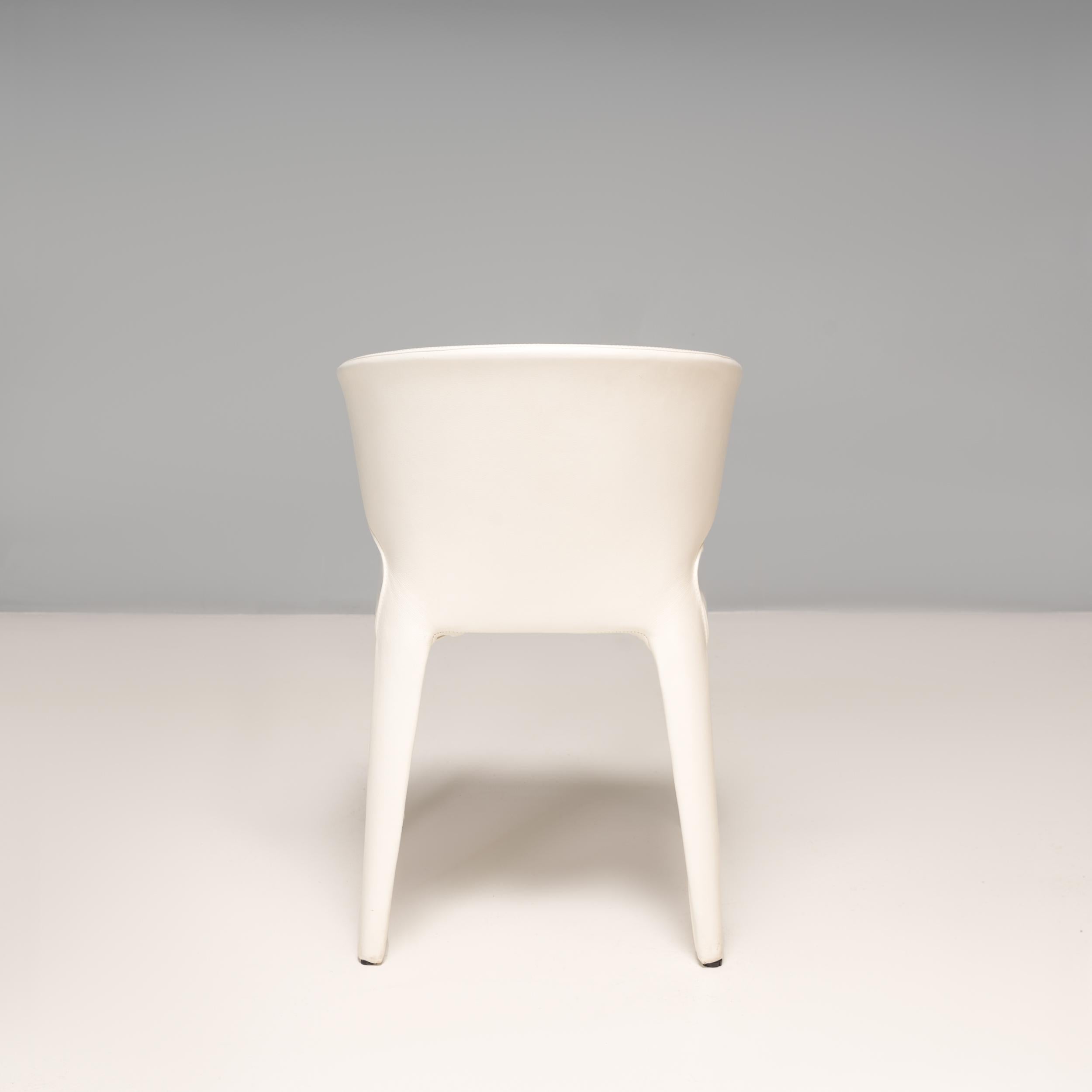Cassina by Hannes Wettstein 367 Hola White Leather Dining Chairs, Set of 8 1