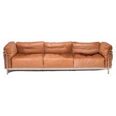 Cassina by Le Corbusier Tan Leather LC3 Grand Confort 3-Seat Sofa