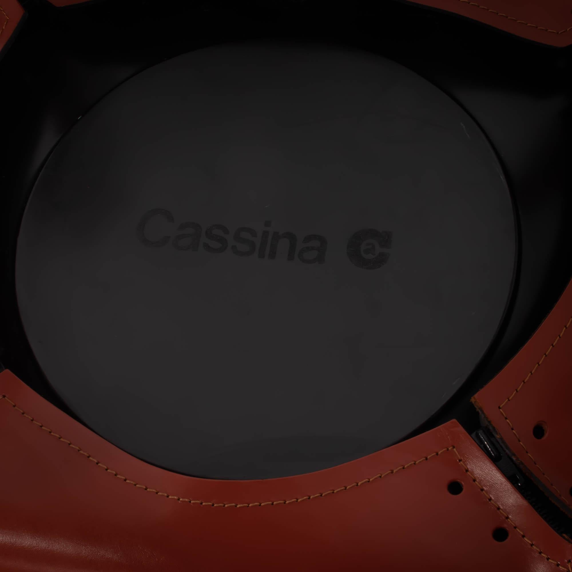 Cassina by Mario Bellini Cab 413 Red Leather Chairs, Set of 6 3