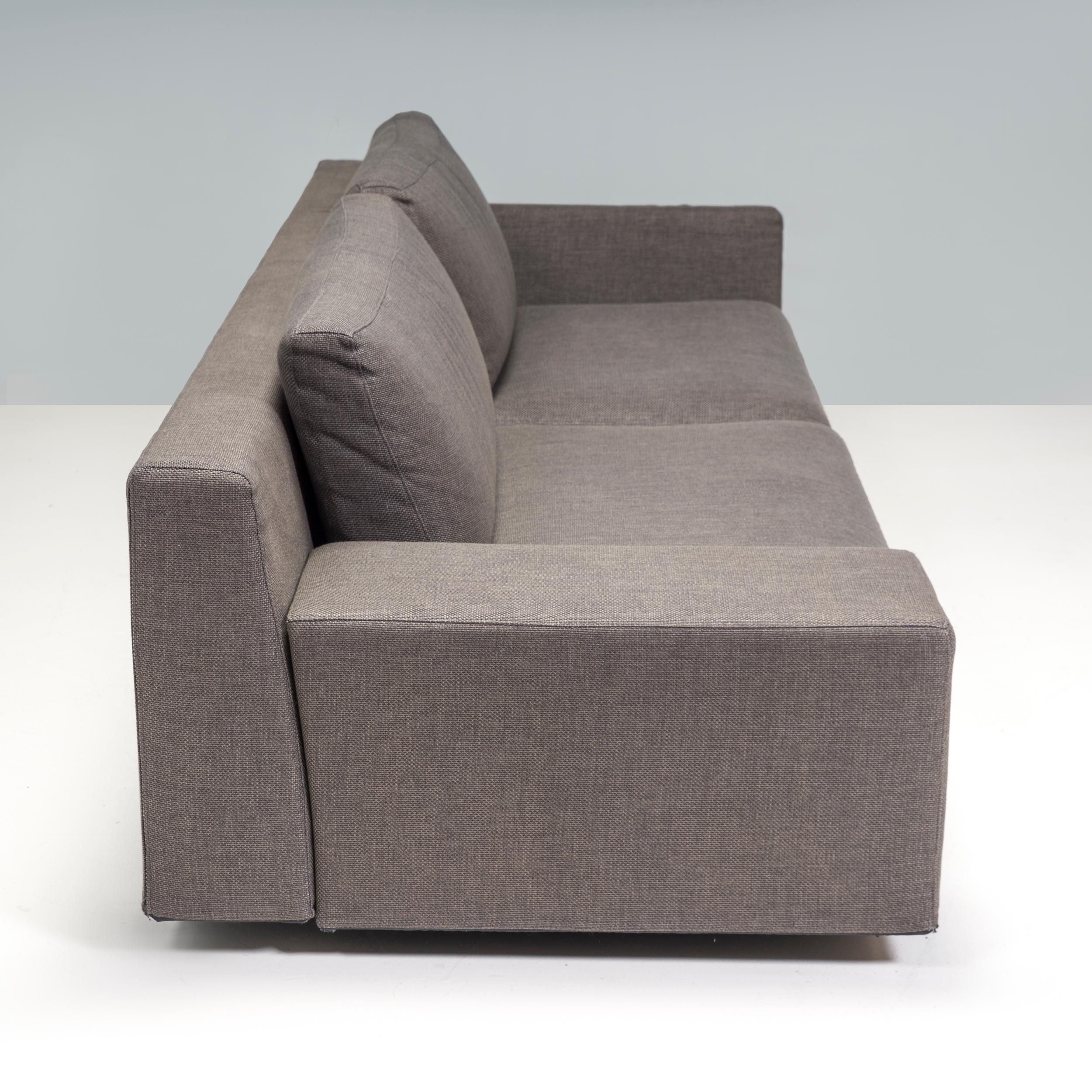 Italian Cassina by Philippe Starck Grey Fabric Mister 4 Seater Sofa For Sale