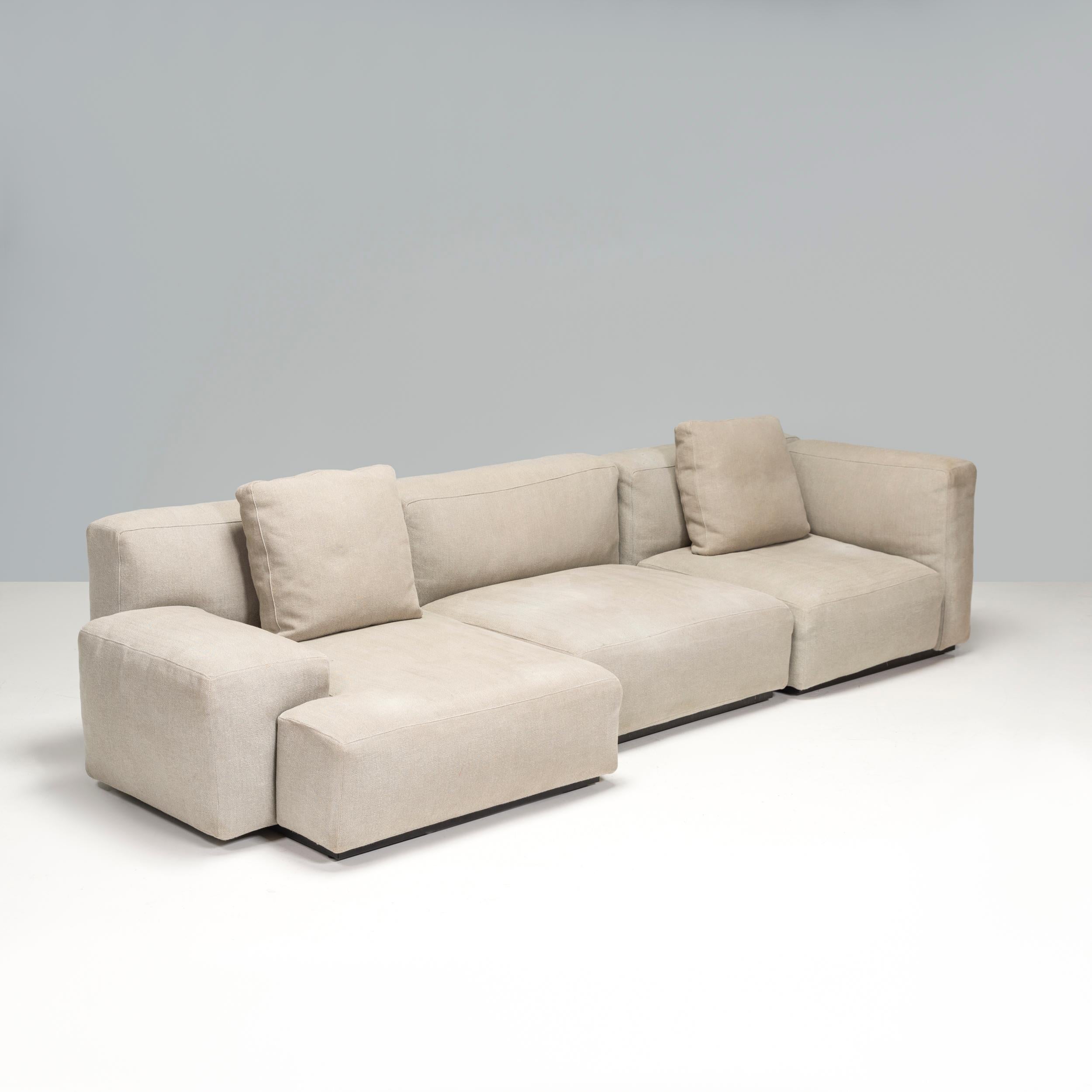 Italian Cassina by Piero Lissoni Grey Mex Cube Sectional Corner Sofa For Sale
