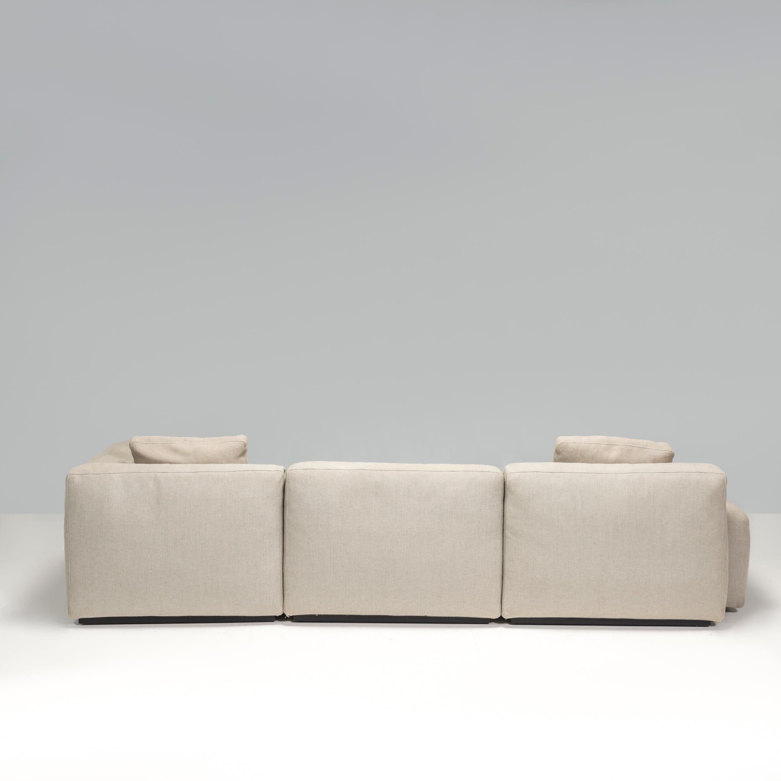 Cassina by Piero Lissoni Grey Mex Cube Sectional Corner Sofa In Fair Condition For Sale In London, GB