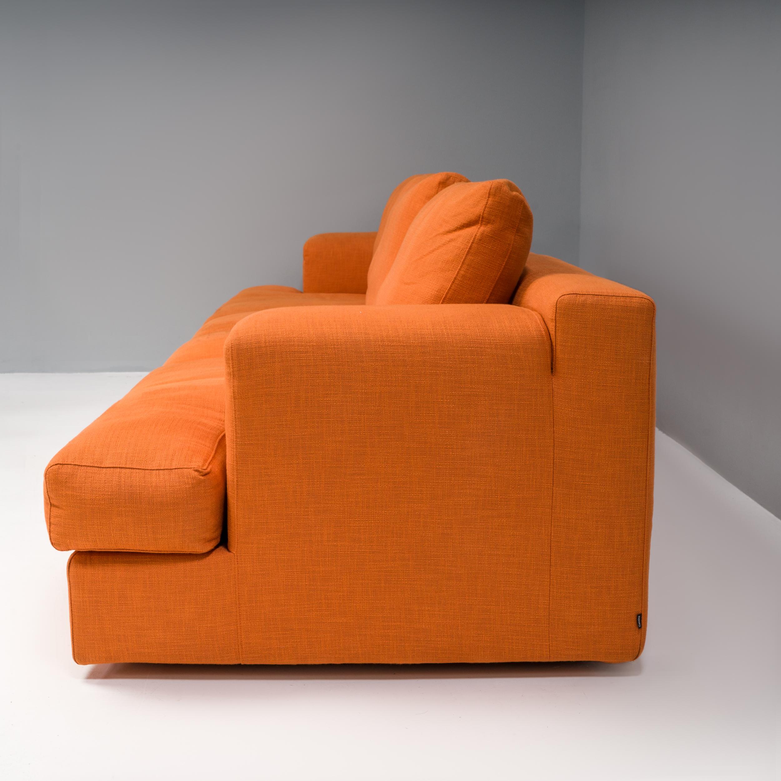 Contemporary Cassina by Piero Lissoni Orange Mex Cube Sectional Sofa, Set of 4