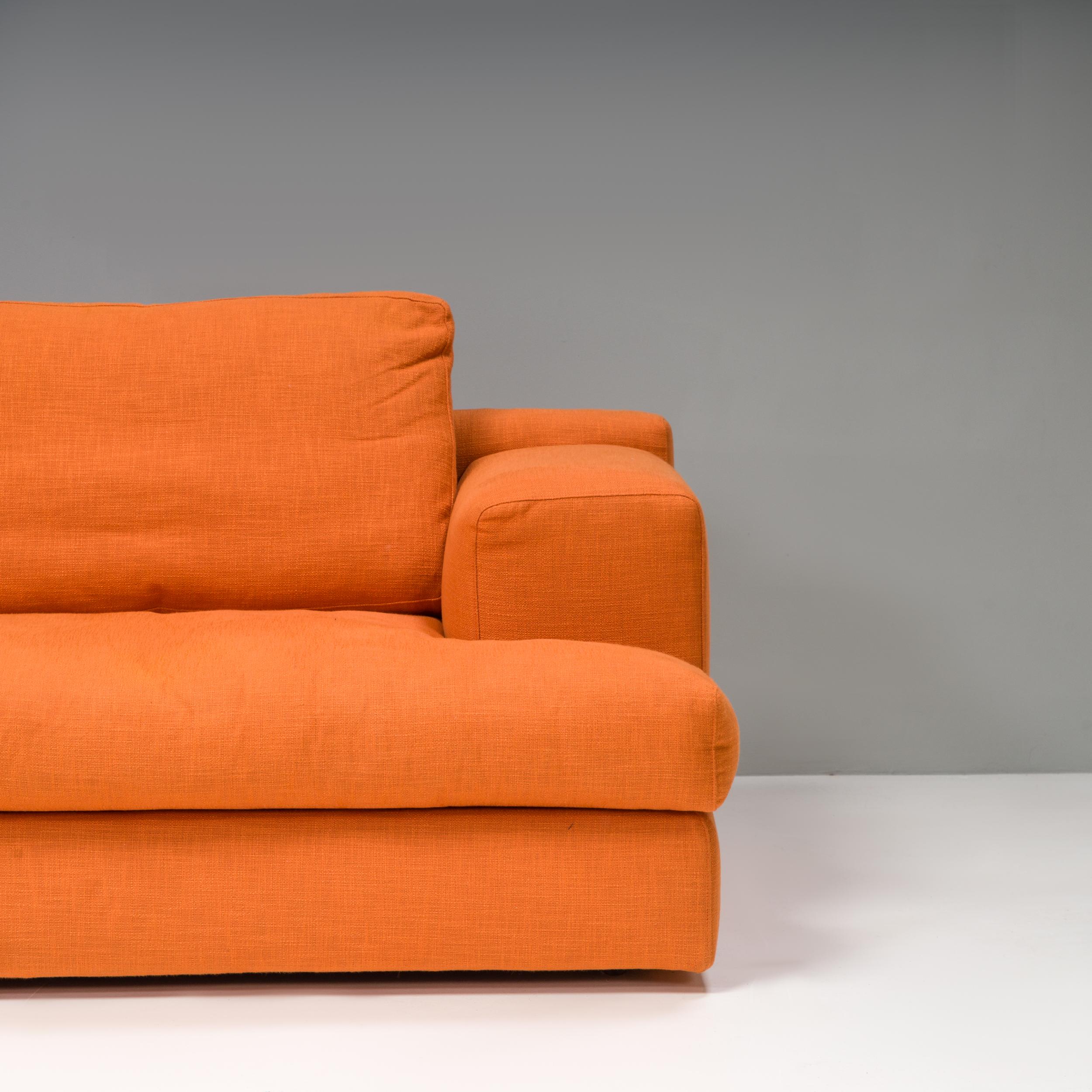 Fabric Cassina by Piero Lissoni Orange Mex Cube Sectional Sofa, Set of 4