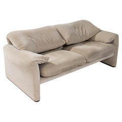 Cassina by Vico Magistretti Maralunga Beige Two Seater Sofa