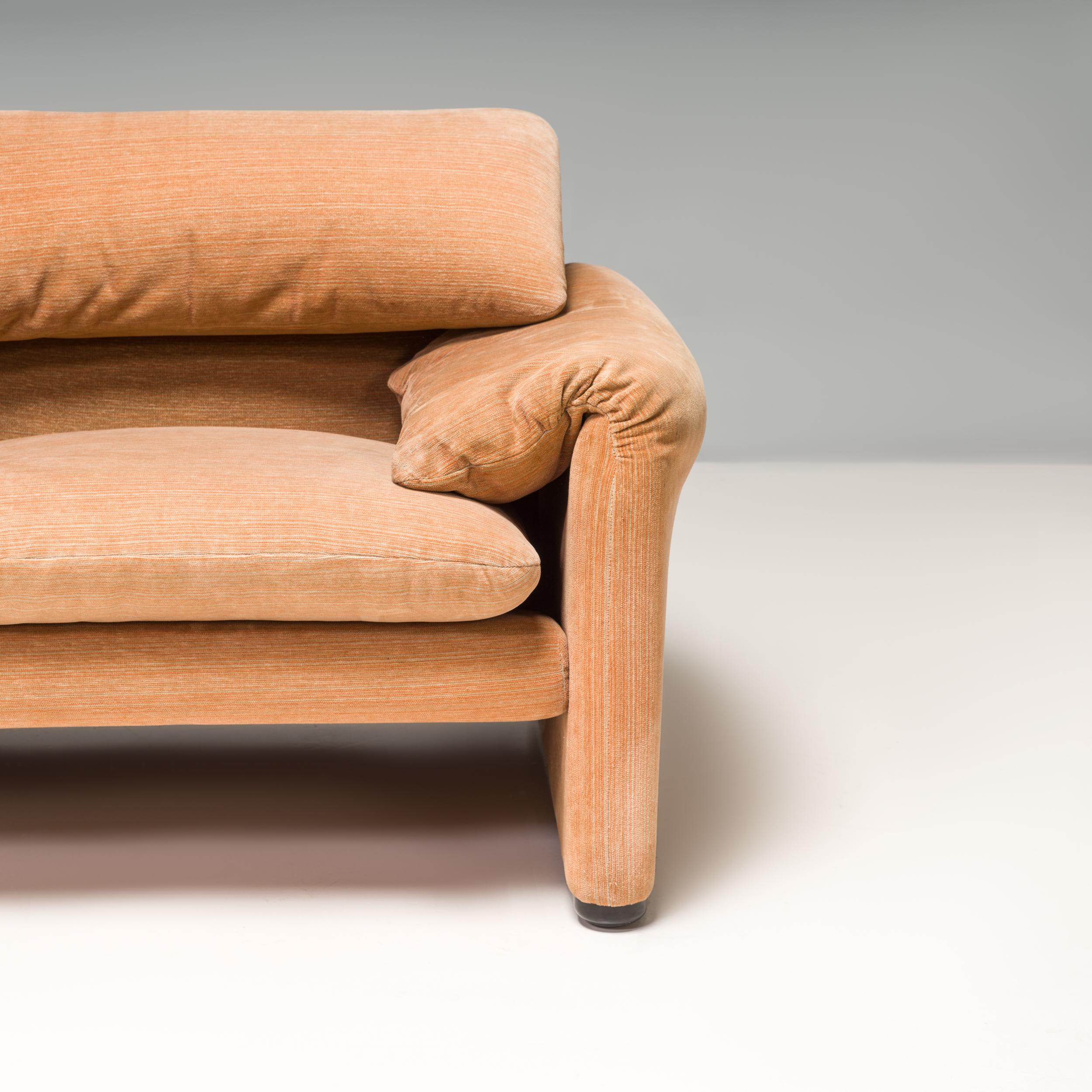 Fabric Cassina by Vico Magistretti Maralunga Tan 2-Seater Sofa