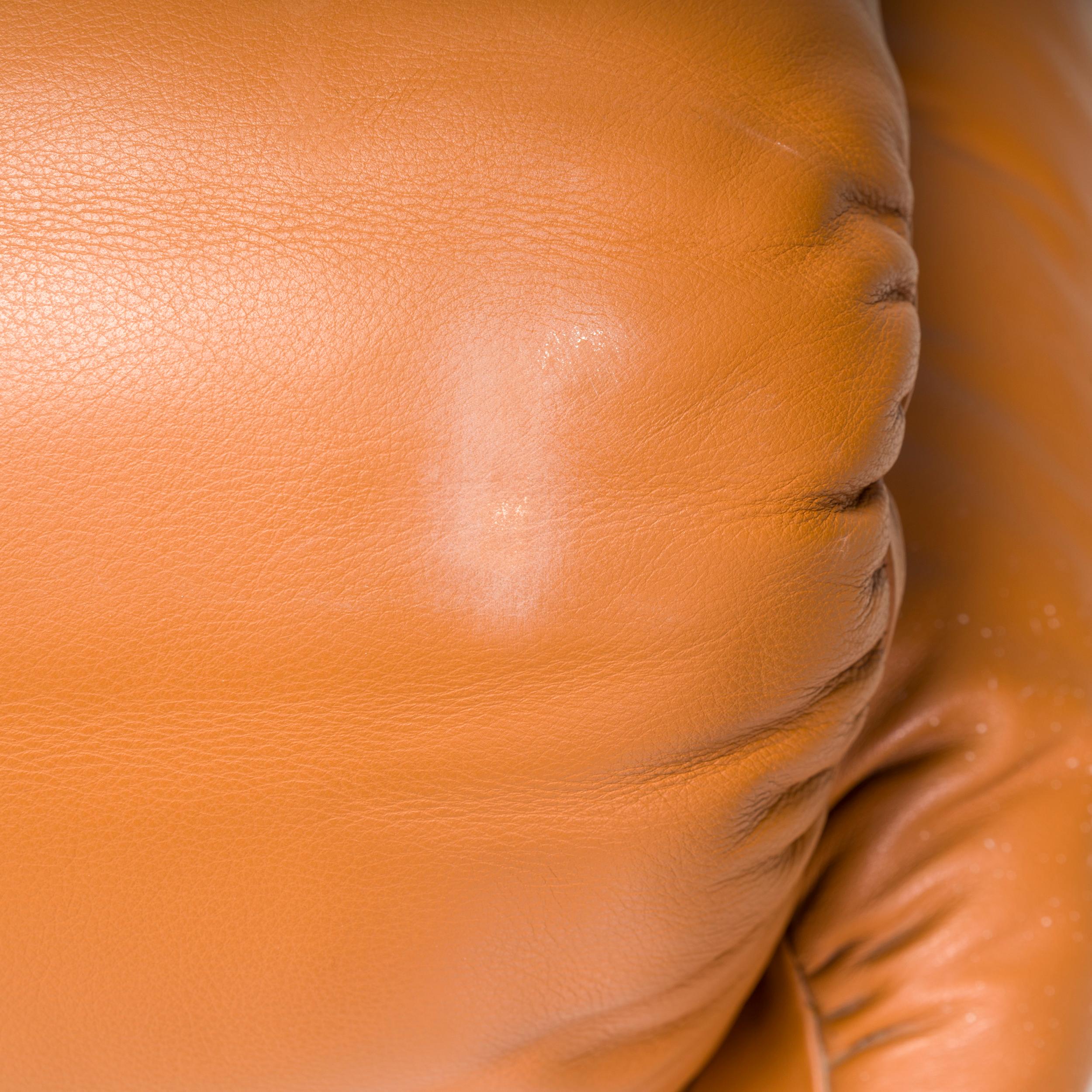 Cassina by Vico Magistretti Maralunga Tan Leather Two-Seater Sofa 2