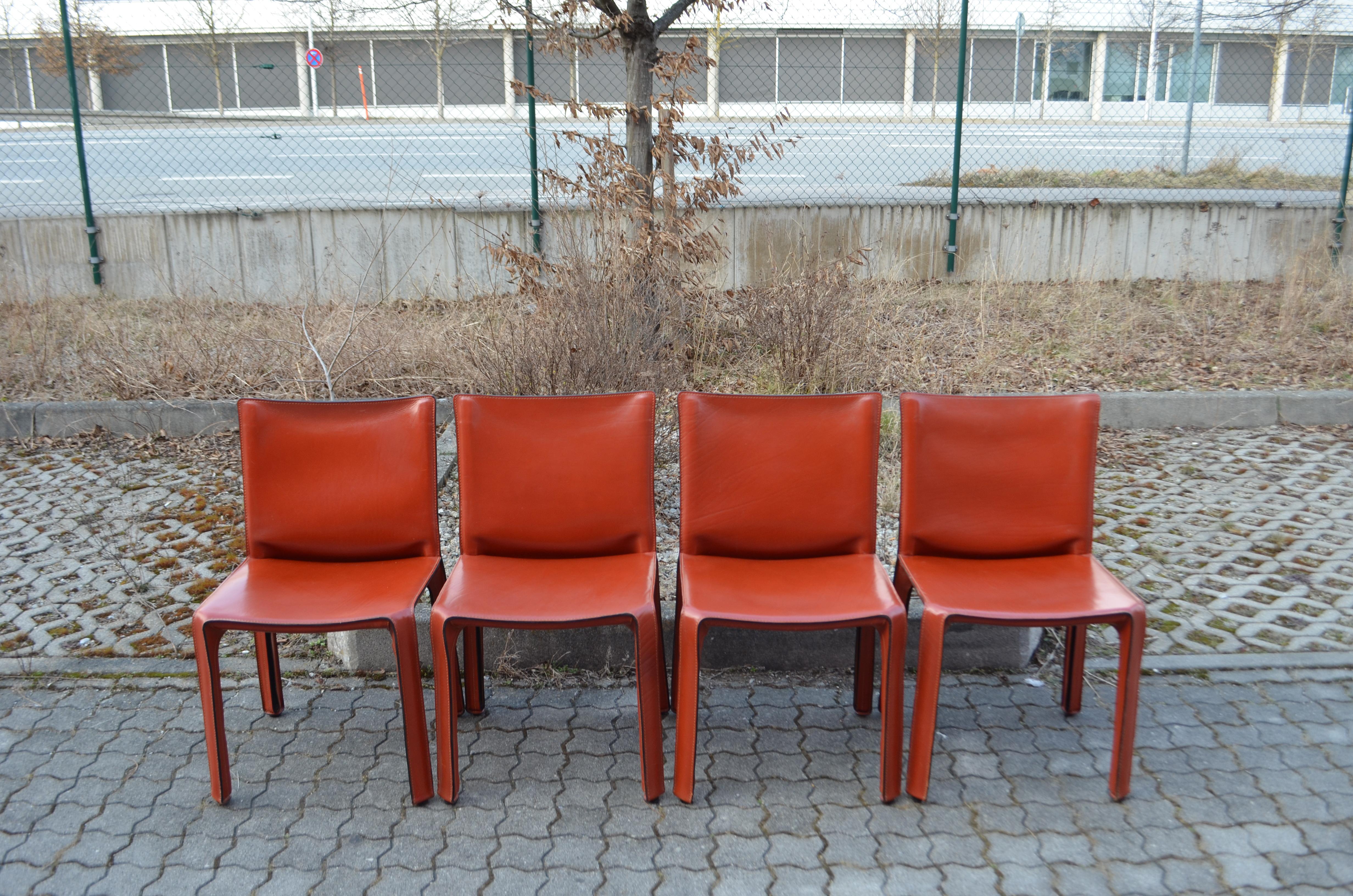 cassina leather dining chairs