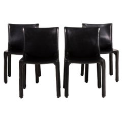 Cassina Cab 412 Leather Chair Black Dining Room