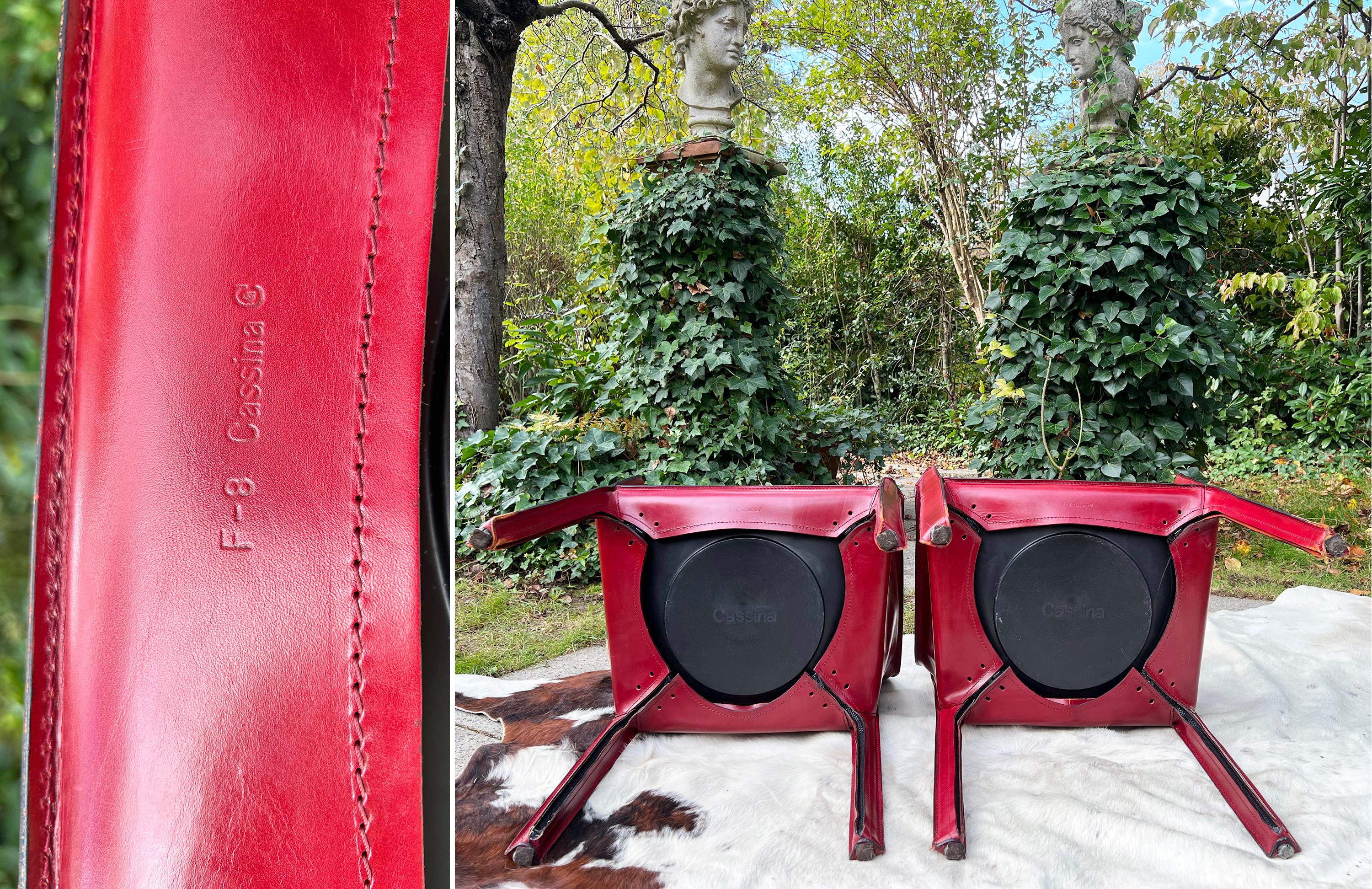 Late 20th Century Cassina Cab 414 Armchairs PAIR by Mario Bellini in Gorgeous Oxblood Red Leather For Sale