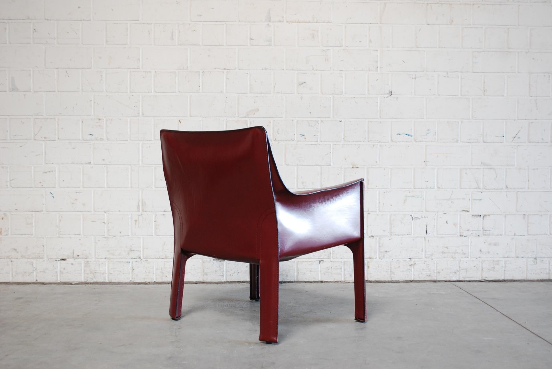 Cassina Cab 414 Leather Lounge Chair Armchair Bordeaux 1