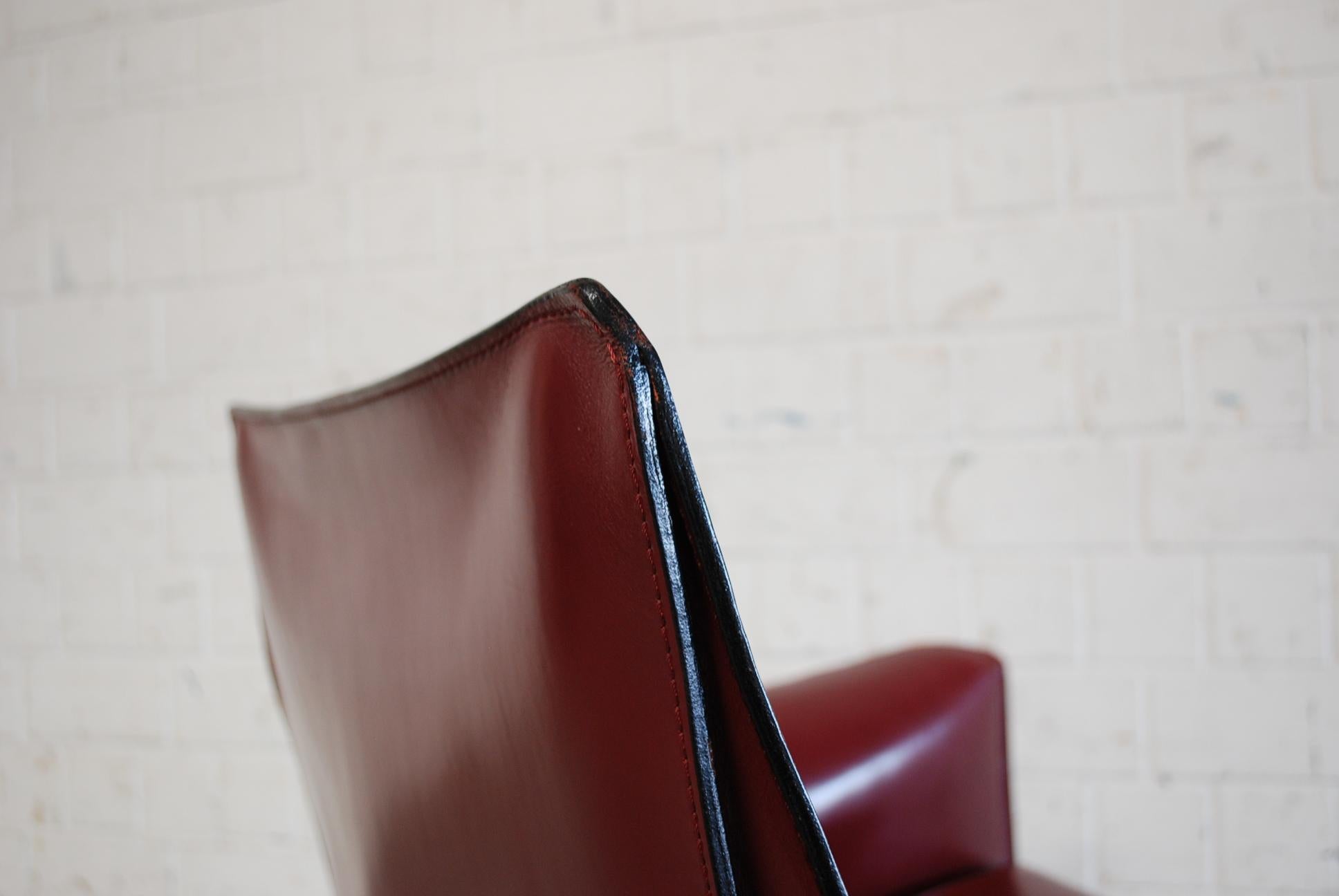 Cassina Cab 414 Leather Lounge Chair Armchair Bordeaux 4