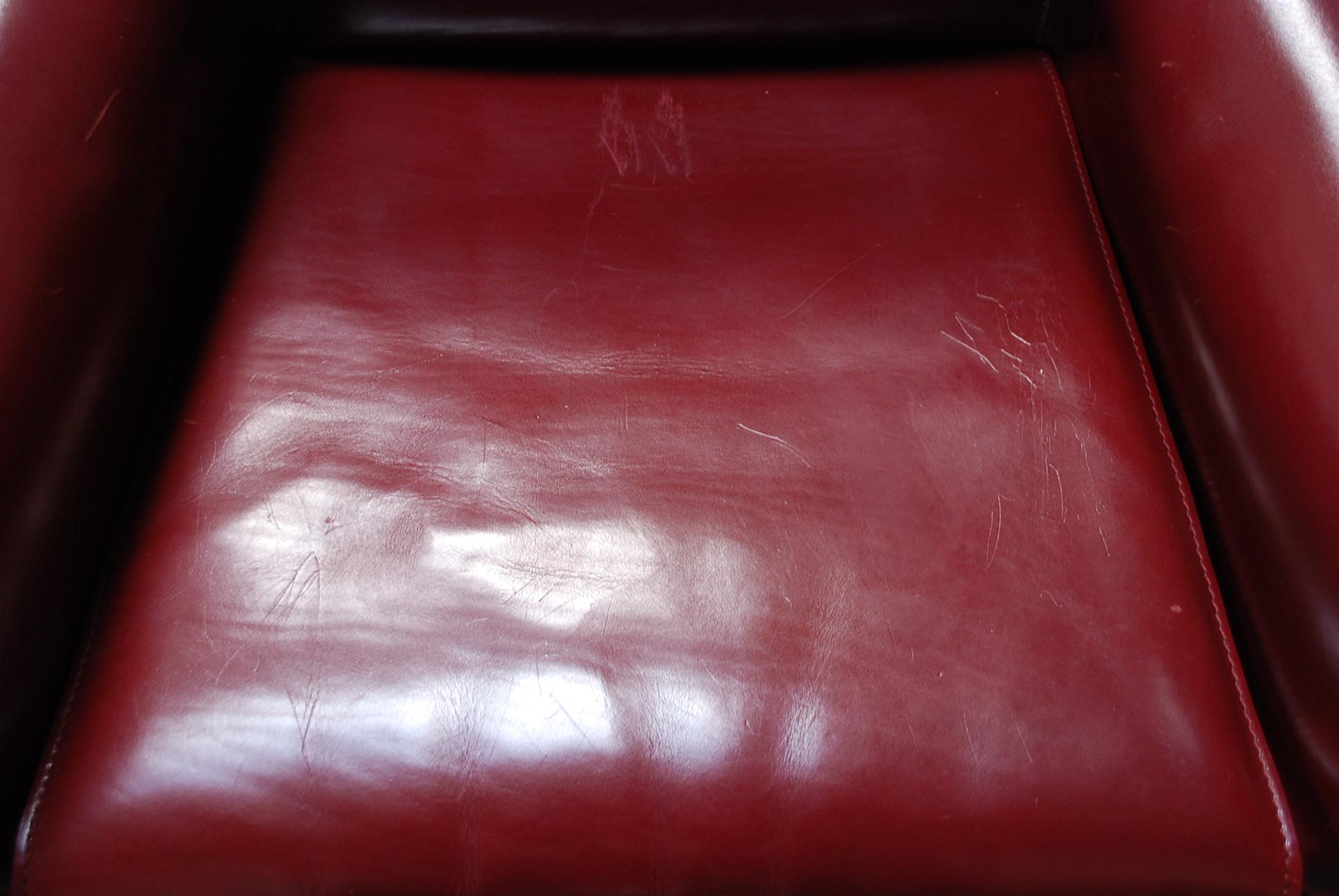 Cassina Cab 414 Leather Lounge Chair Armchair Bordeaux 9