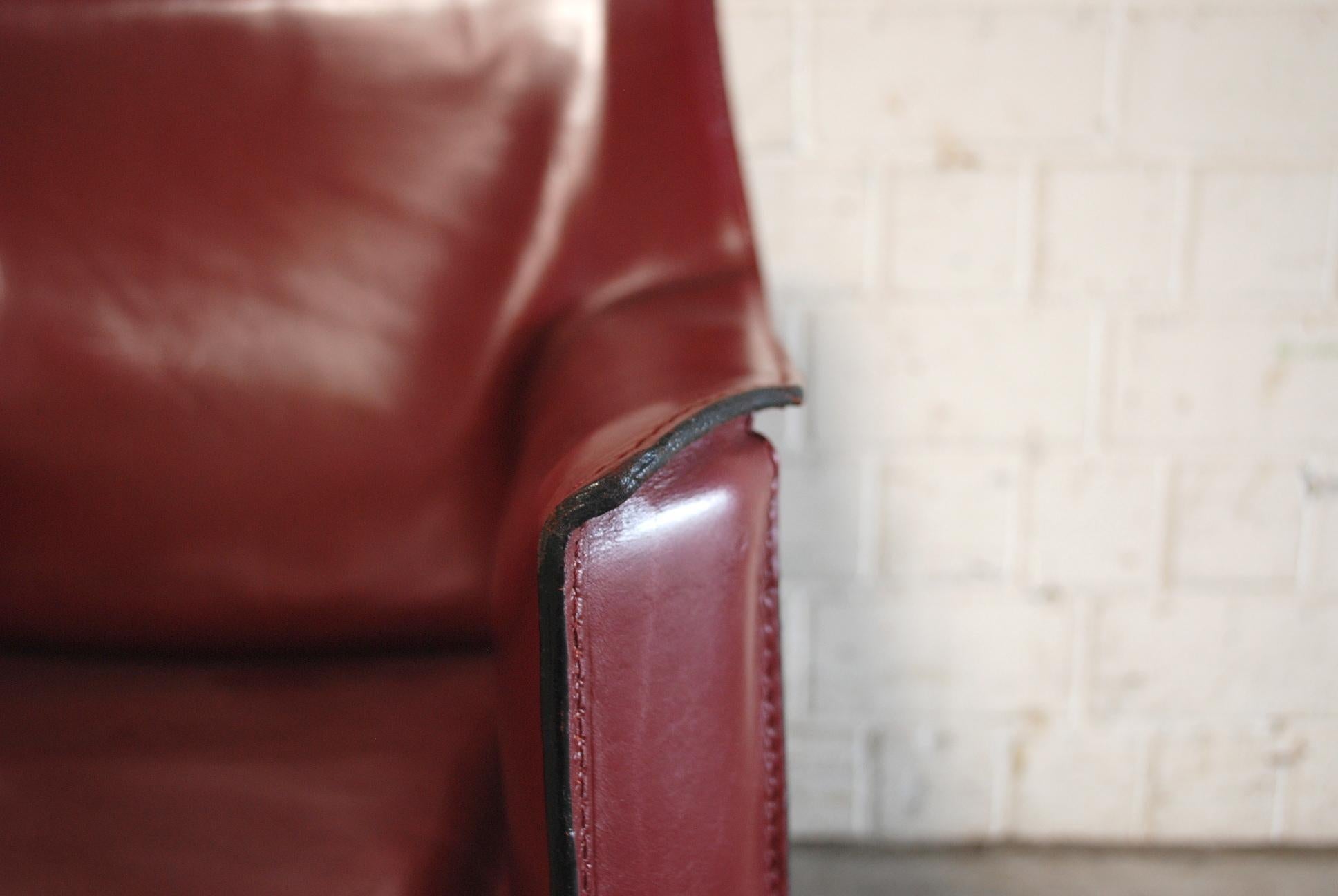 Cassina Cab 414 Leather Lounge Chair Armchair Bordeaux (Ende des 20. Jahrhunderts)