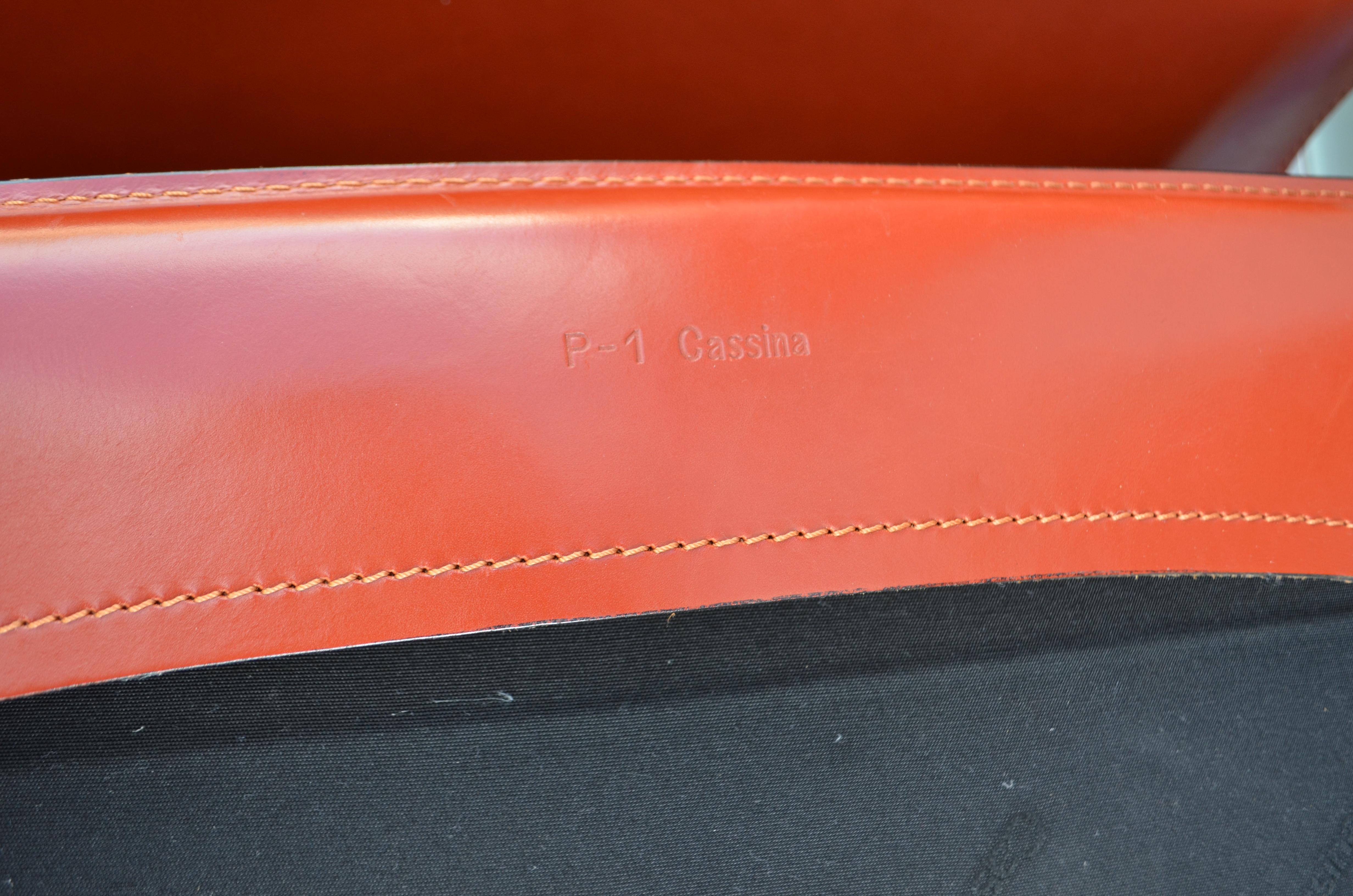 Cassina Cab 414 fauteuil de salon en cuir rouge Chine / rouge ox rouge lot de 4 en vente 12