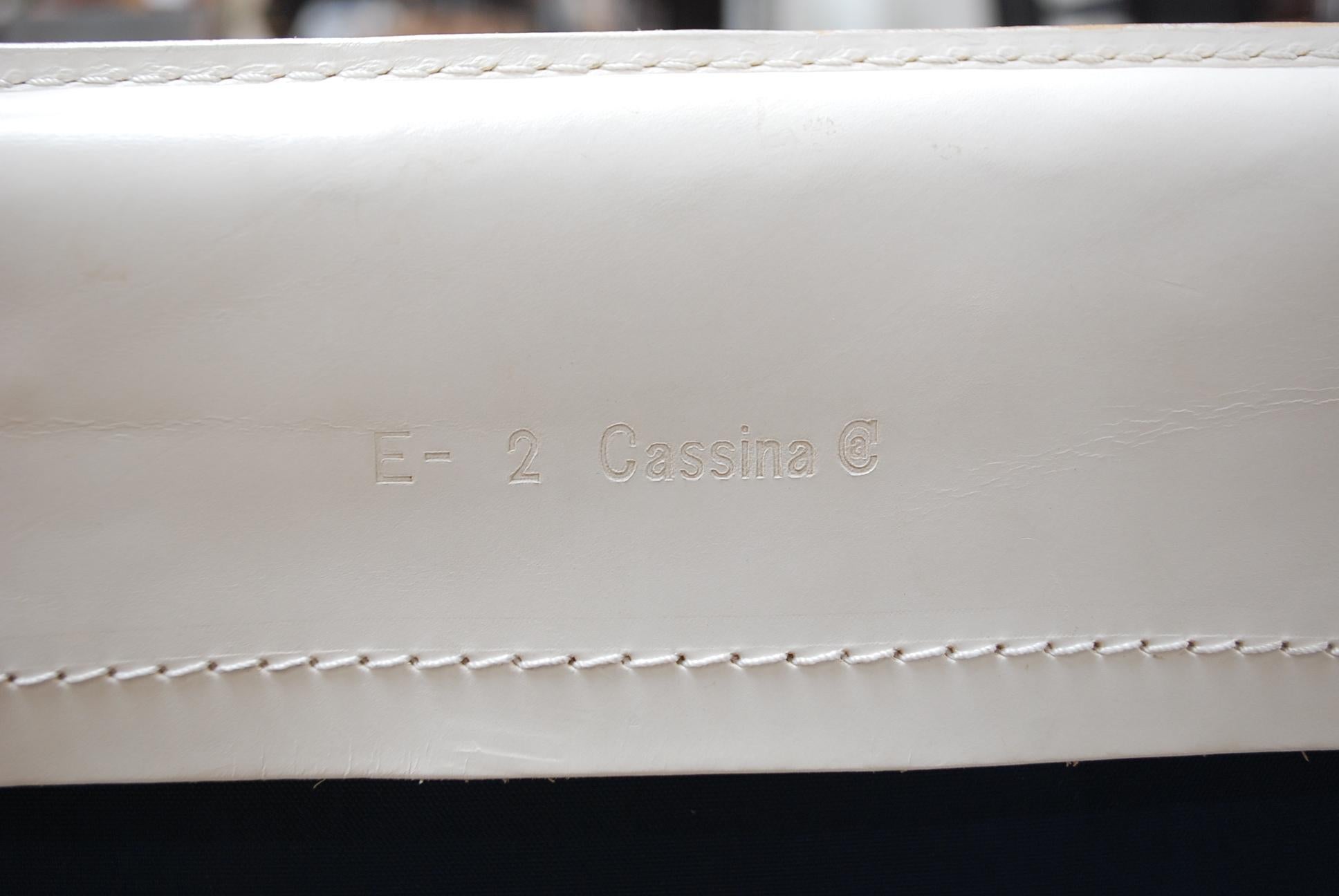 Cassina Cab 414 Leather Lounge Chair Armchair White 6