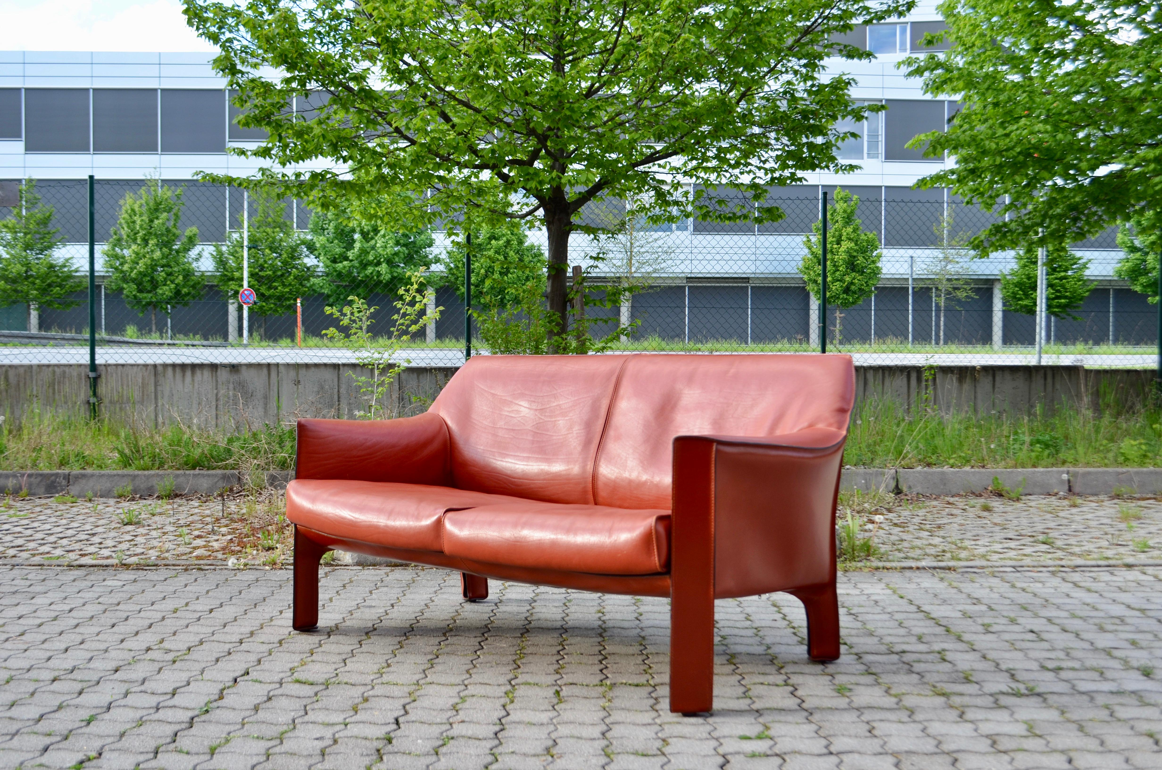 cassina leather sofa
