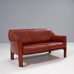 Cassina Cab Leather 415 Sofa by Mario Bellini