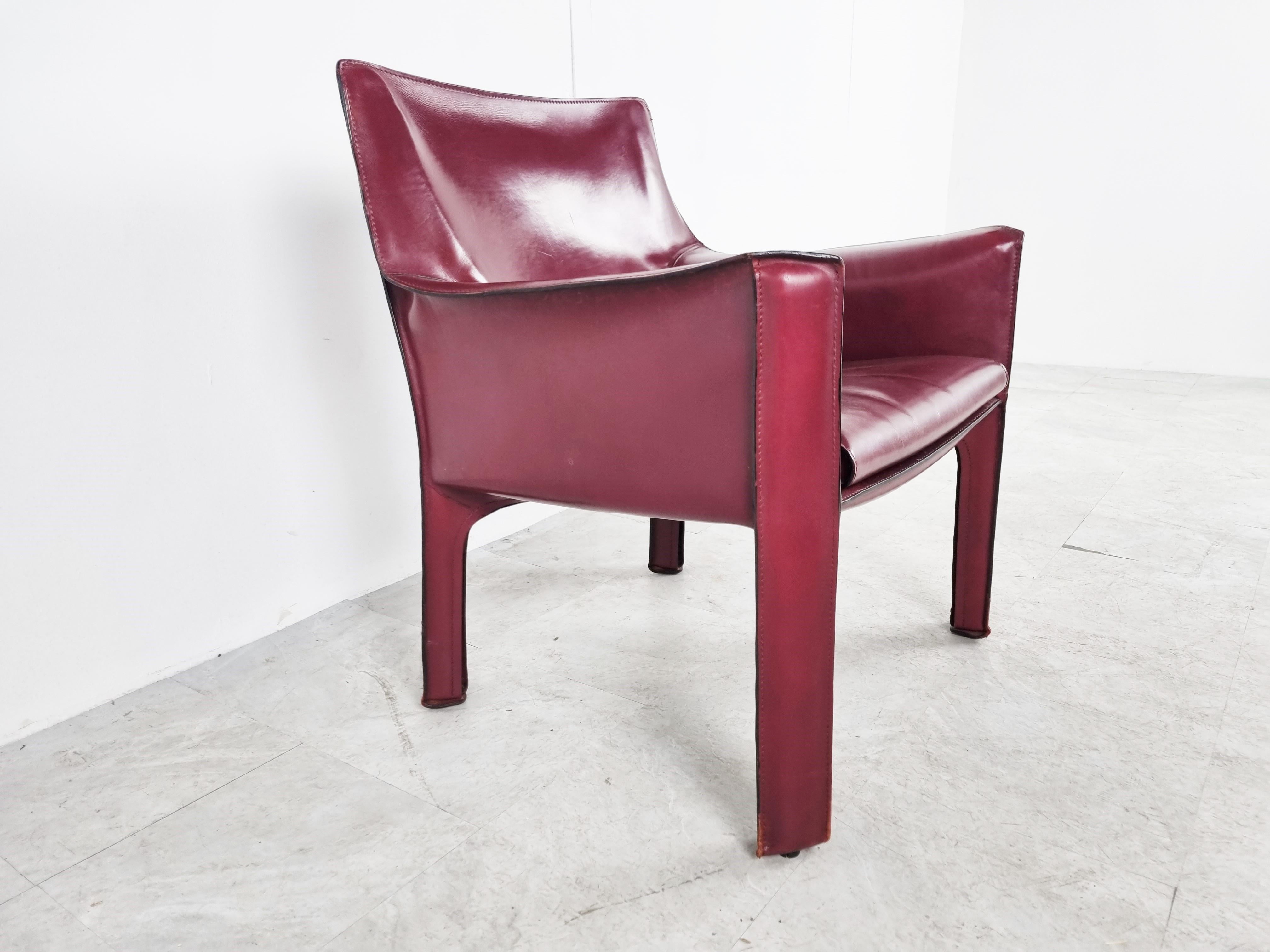 Italian Cassina Cab Lounge Chair, 1970s