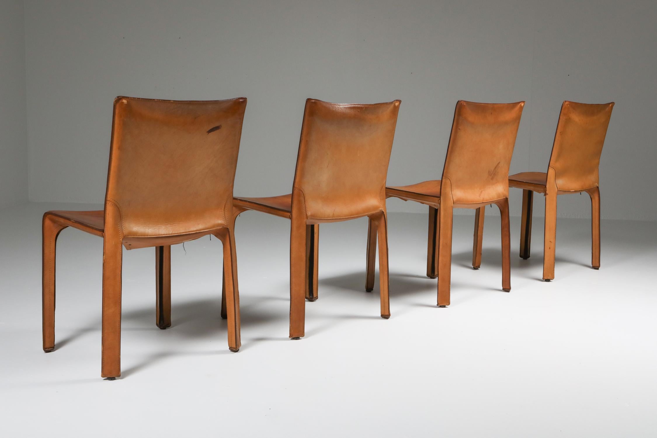 Post-Modern Cassina Cognac CAB Chairs