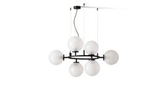 Cassina Constellation Chandelier: Black Metal & Glass, Modern Design