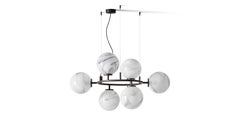Cassina Constellation Chandelier: Black Metal & Glass, Modern Design