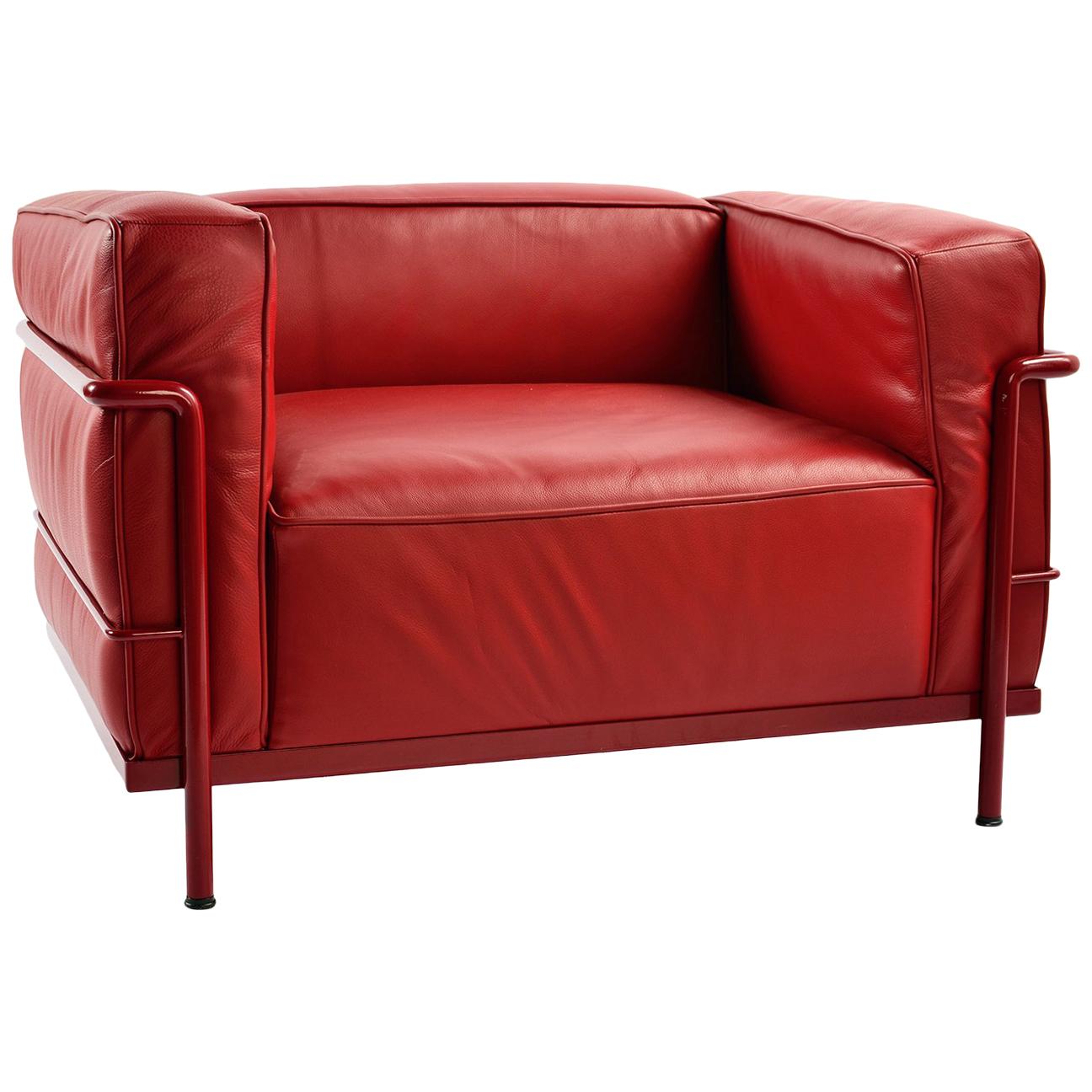 Cassina Custum LC2 Red on Red Armchair